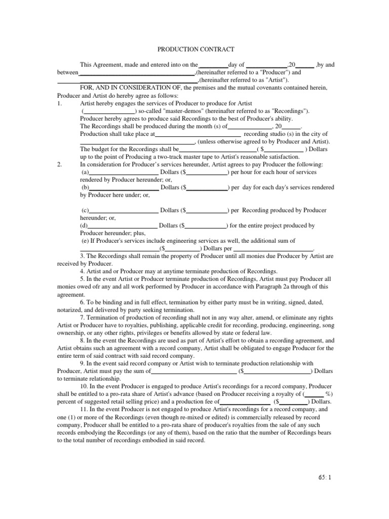 65-Production Contract II | PDF
