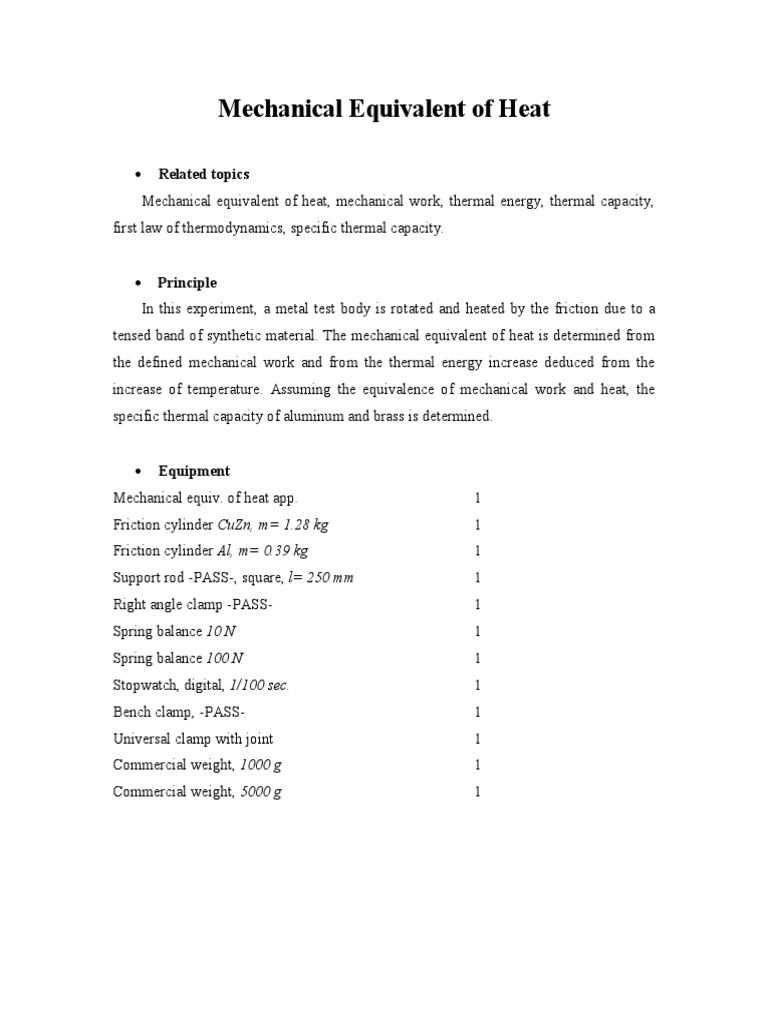 Mechanical Equivalent of Heat II | Download Free PDF | Heat Capacity | Heat