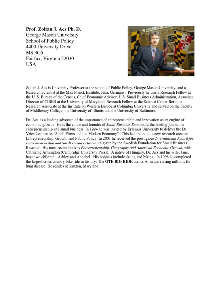Profiles of Leading Economists in Entrepreneurship | PDF | Economics ...