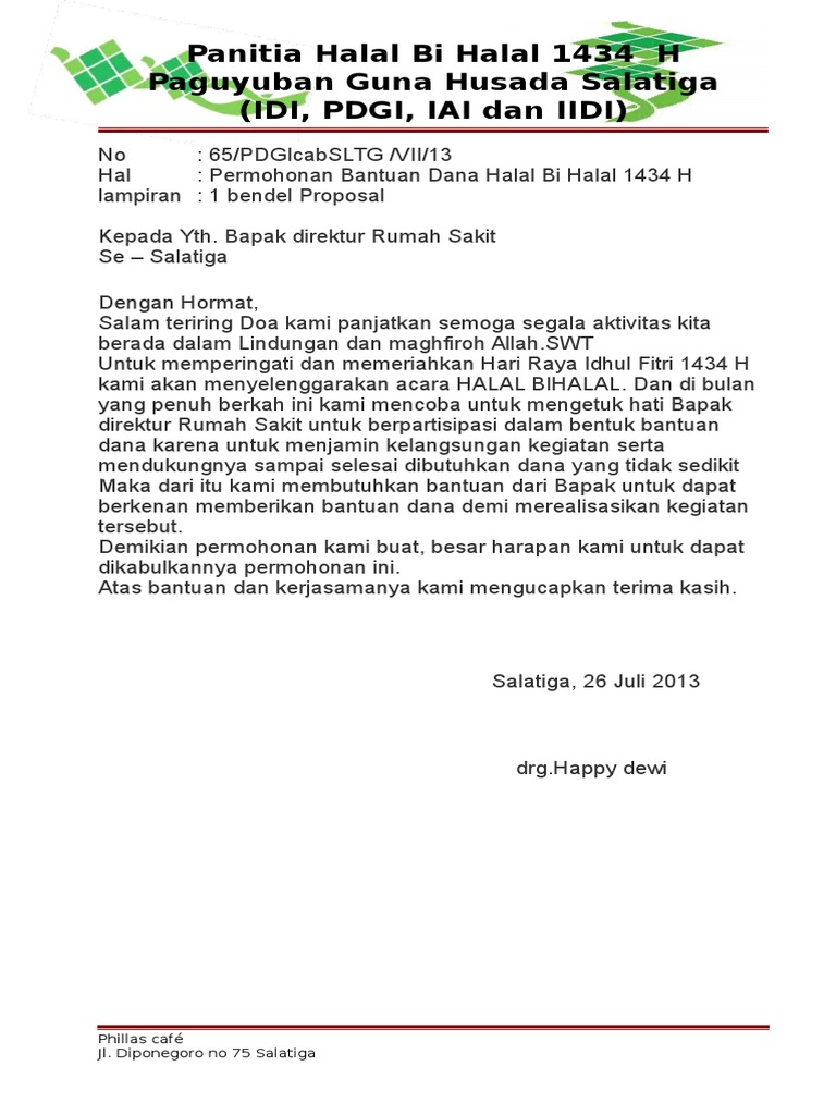 Contoh Proposal Halal Bihalal Idul Fitri Doc Temukan Contoh
