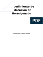 Procedimiento de Trabajo de Colocación de Hormigonado