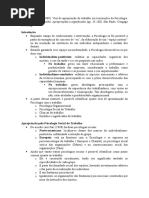Fichamento_Bendassolli_2009_Psicologia e Trabalho Apropriações e Significados