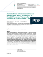 Akinetic Crisis in Parkinson’s Disease Is Associated with a Severe Loss of Striatal Dopamine Transporter Function