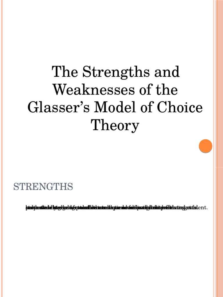 Glasser S Choice Theory Pdf Career Growth