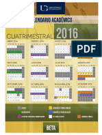 Calendario Cuatrimestral 2016 Universidad de Guanajuato