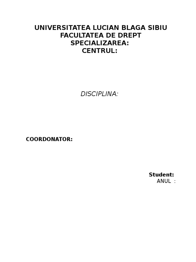 Model Prima Pagina Referate