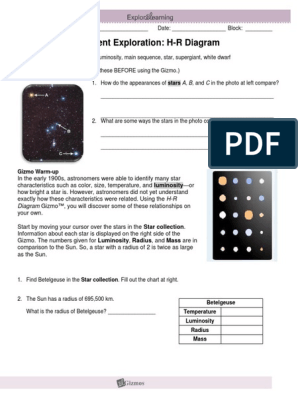 Hr Diagram Pdf Stars Outer Space