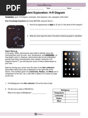 Hr Diagram Pdf Stars Outer Space