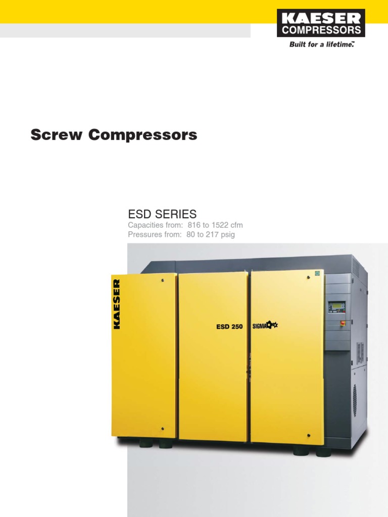 Kaeser Screw Compressors ESD Series | PDF | Gas Compressor | Mechanical Fan