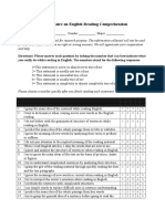 Group 5 - Questionnaire On English Reading Comprehension