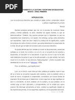 Proyecto de Fomento A La Lectura y Escritura