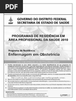 5 Cespe 2010 Ses Df Programa de Residencia Enfermagem Em Obstetricia Prova