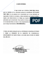 Carta de Recomendación