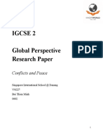 Igcse 2 Global Perspective Research Paper: Conflicts and Peace
