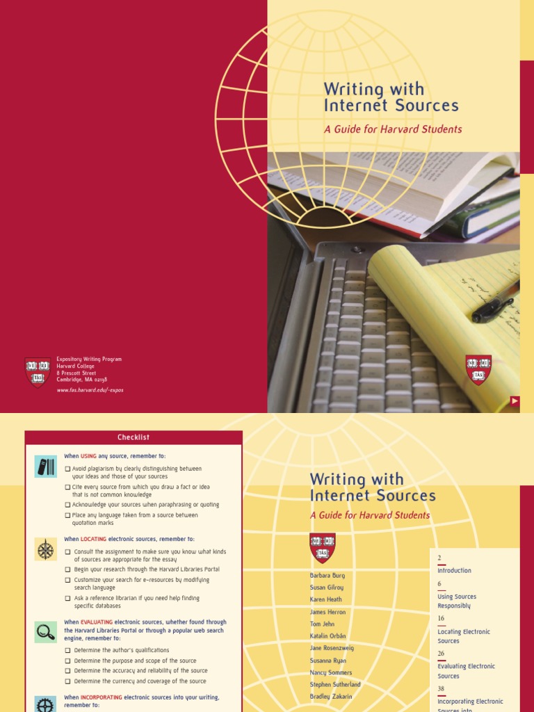Harvard Guide to Using Internet Sources | PDF | Plagiarism | Libraries