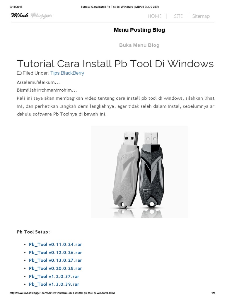 Tutorial Cara Install PB Tool Di Windows - MBAH BLOGGER | PDF