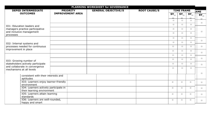 6. Planning Worksheet