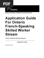 Ontario French Skillworker Guideline