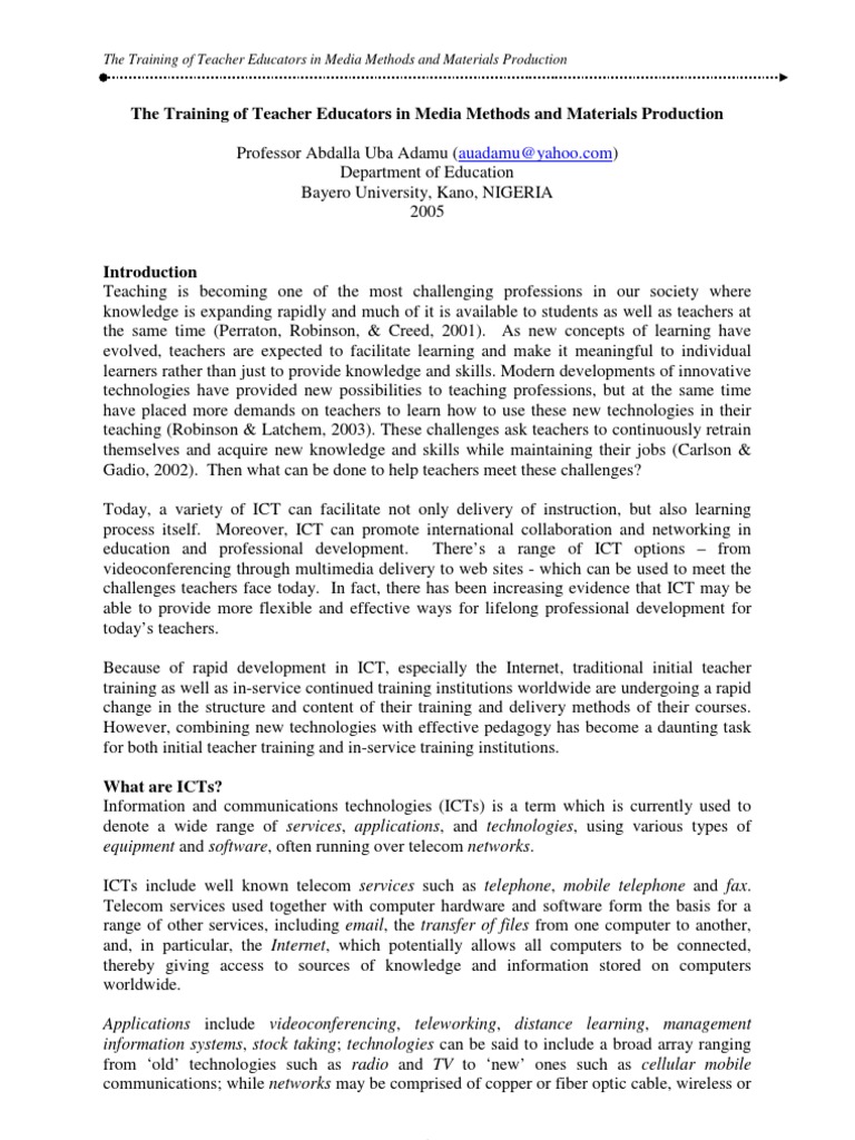 Technology and Teacher Education | PDF | Learning | Teachers