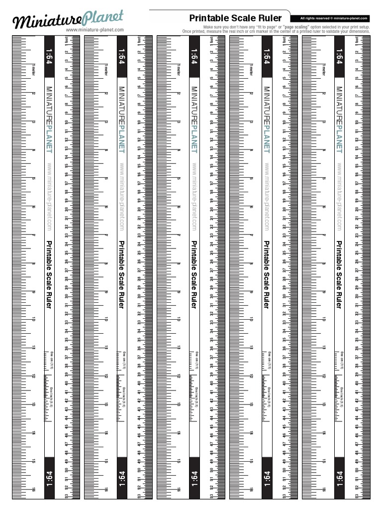 printable scale ruler 1 64 pdf length