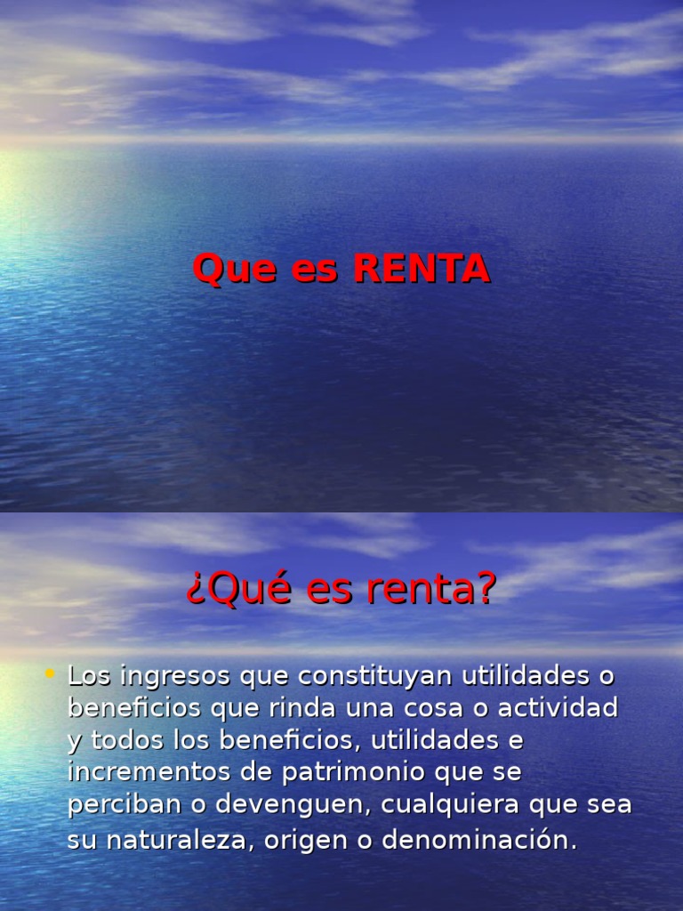 Definición y Clasificación de Renta | PDF | Contabilidad | Impuestos