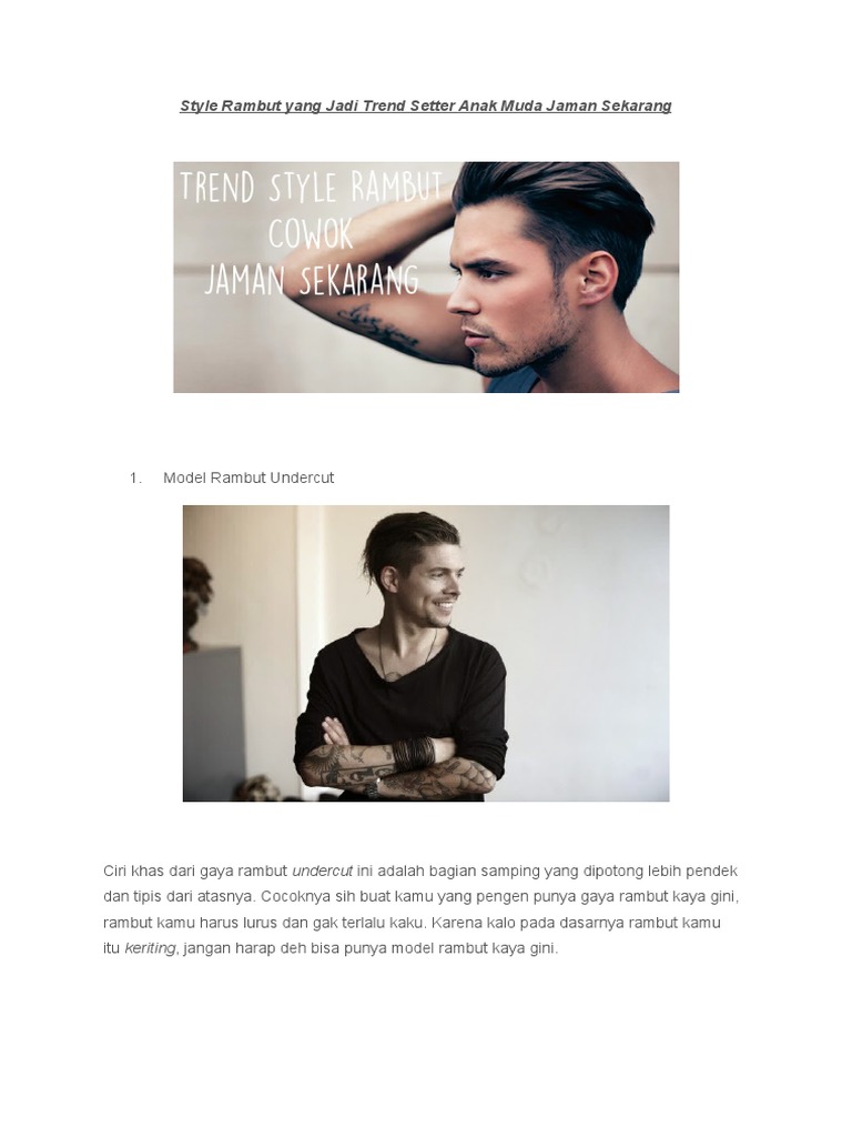 Style Rambut Yang Jadi Trend Setter Anak Muda Jaman