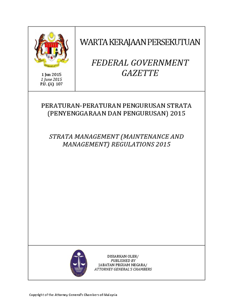 strata management regulations 2015