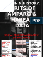 Legal History of The Writ of Amparo & Writ of Habeas Data