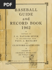 Baseball Guide Rec 1962 ST Lo