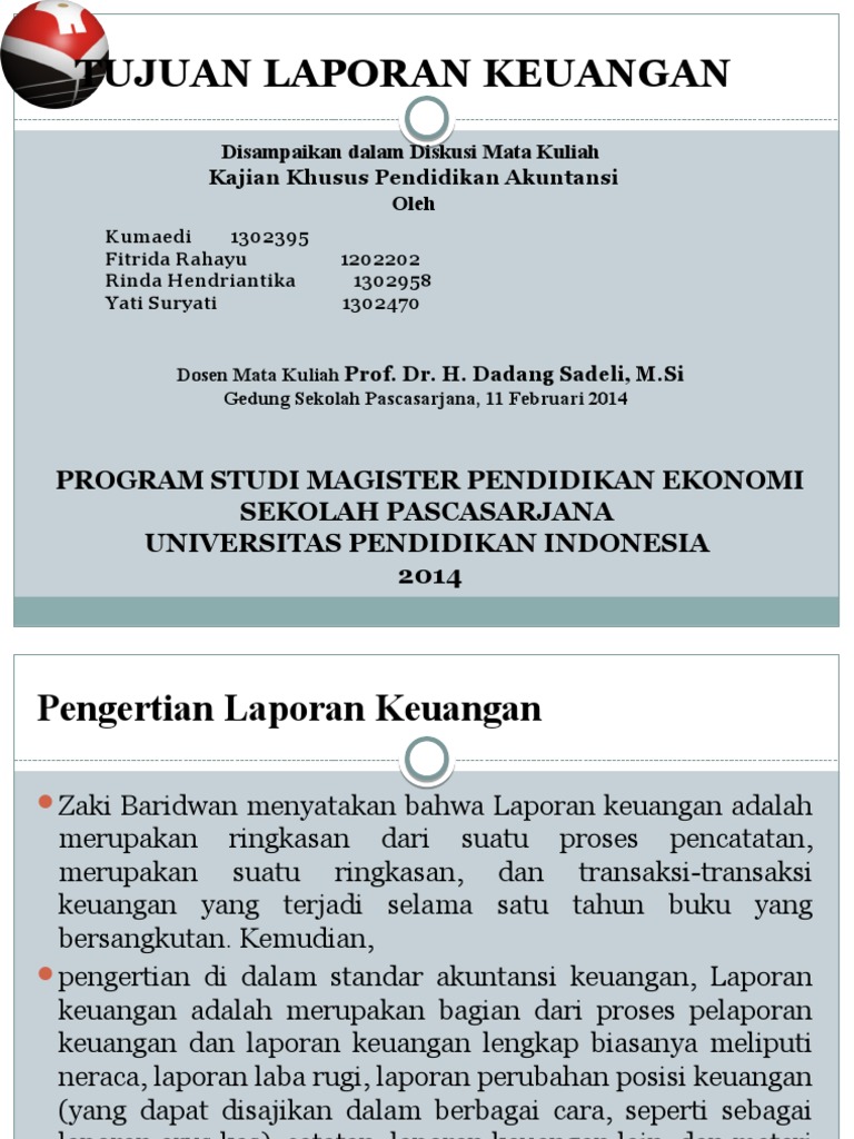 Tujuan Laporan Keuangan