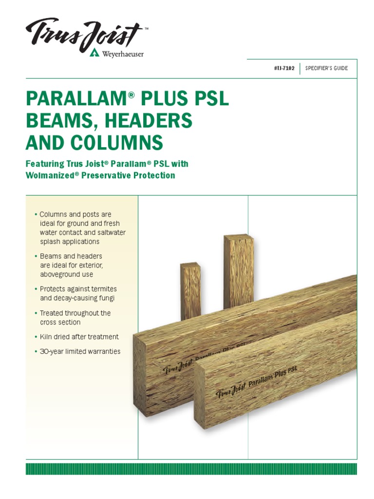 Parallam Tables | PDF | Framing (Construction) | Lumber