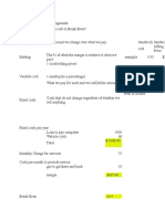 break even analysis assignment