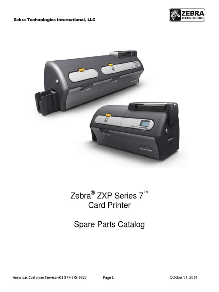 Catálogo de Partes para Impresora Zebra ZXP7 | PDF | Manufactured Goods ...