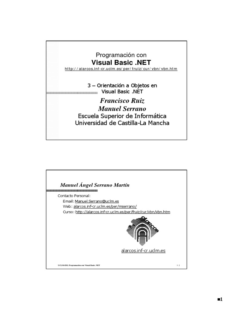 Visual Basic .Net 3ra Parte | PDF | Programación orientada a objetos ...