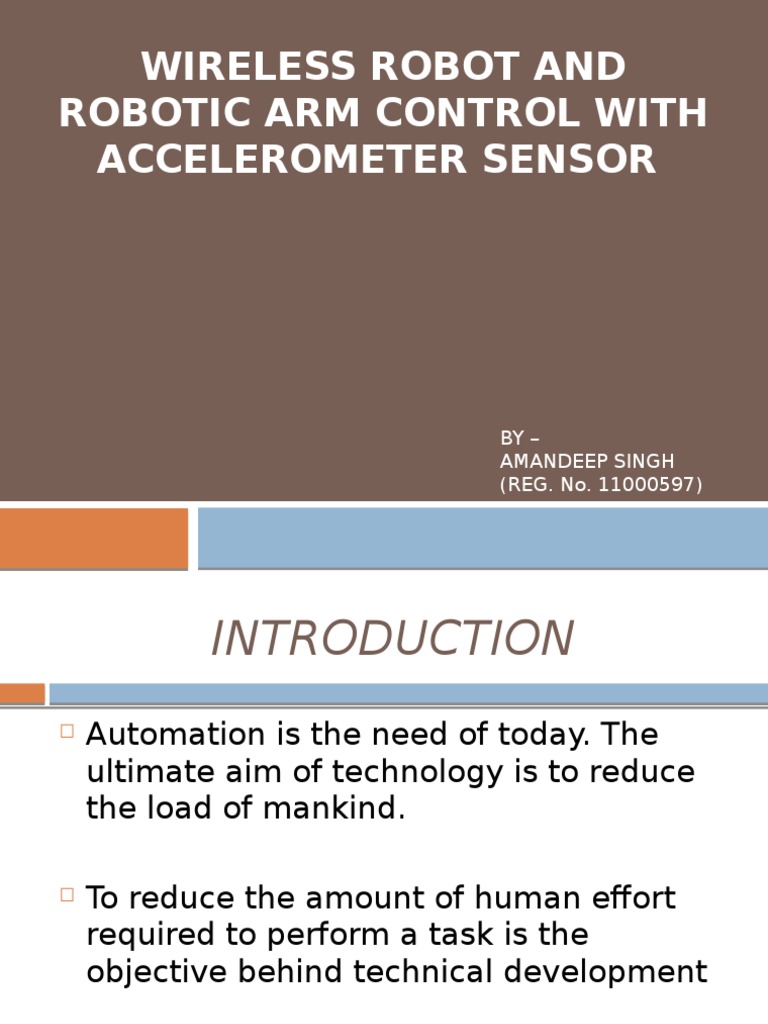 Wireless Robot and Robotic Arm Control With Accelerometer Sensor ...