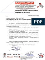 Certificado de Alarma Contra Incendios