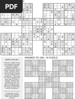 Printable Sudoku High-Five, July 23 | PDF | Design Of Experiments | Abstract Strategy Games