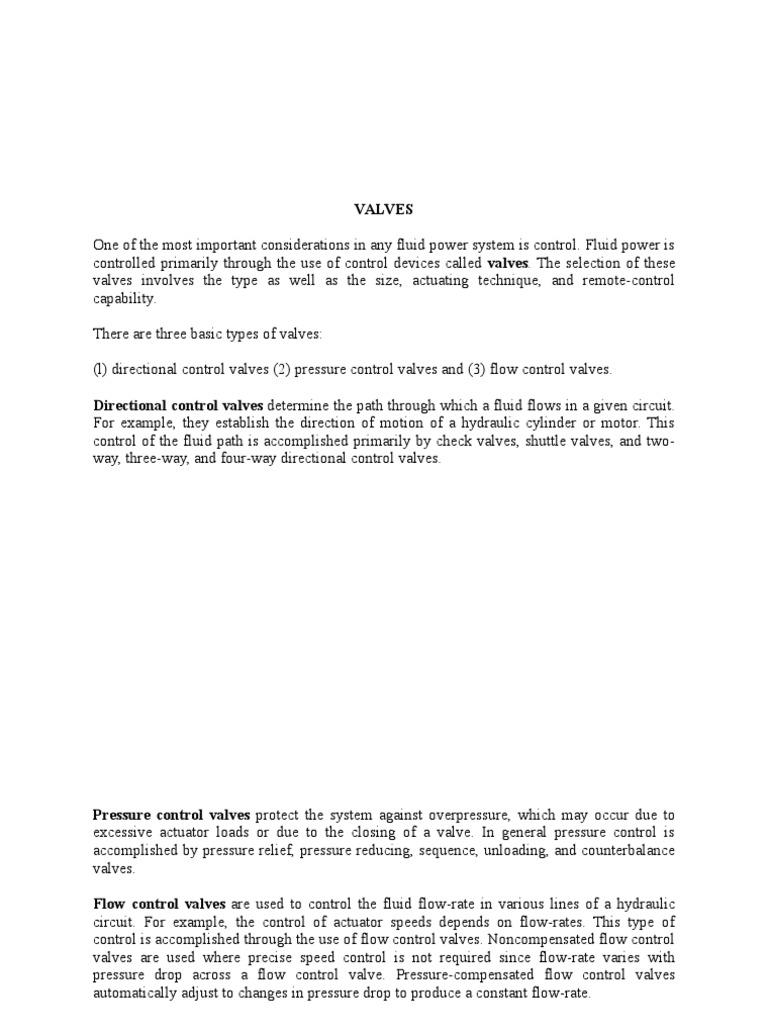 Types of Directional Control Valves | PDF | Valve | Pump