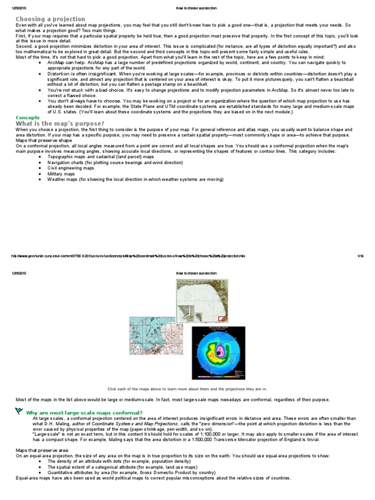 How To Choose A Projection IMPORTANTE | PDF | Map | Cartography