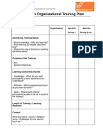 Develop organizational training plan template