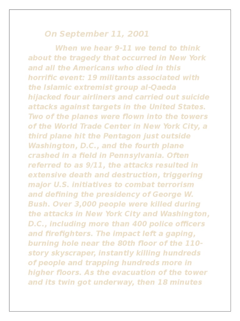 Remembering 9/11: Innocent Lives Lost | PDF