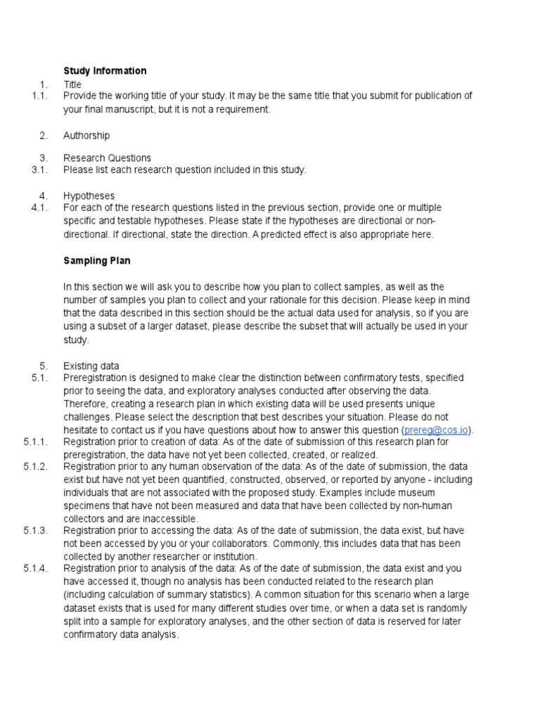 Pre Registration Template Experiment Statistical Hypothesis Testing