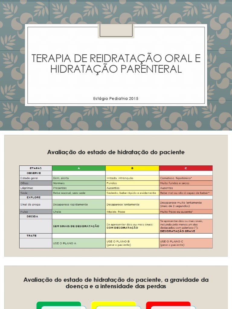 Terapia de Reidratação Oral e Hidratação Parenteral | PDF | Diarreia ...