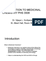 Introduction To Medicinal Chemistry Phs 3508: Dr. Vijaya L. Korlipara St. Albert Hall, Room 301