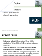 Chapter 6 Topics: - Economic Growth Facts - Solow Growth Model - Growth Accounting