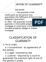 Classification of Guaranty