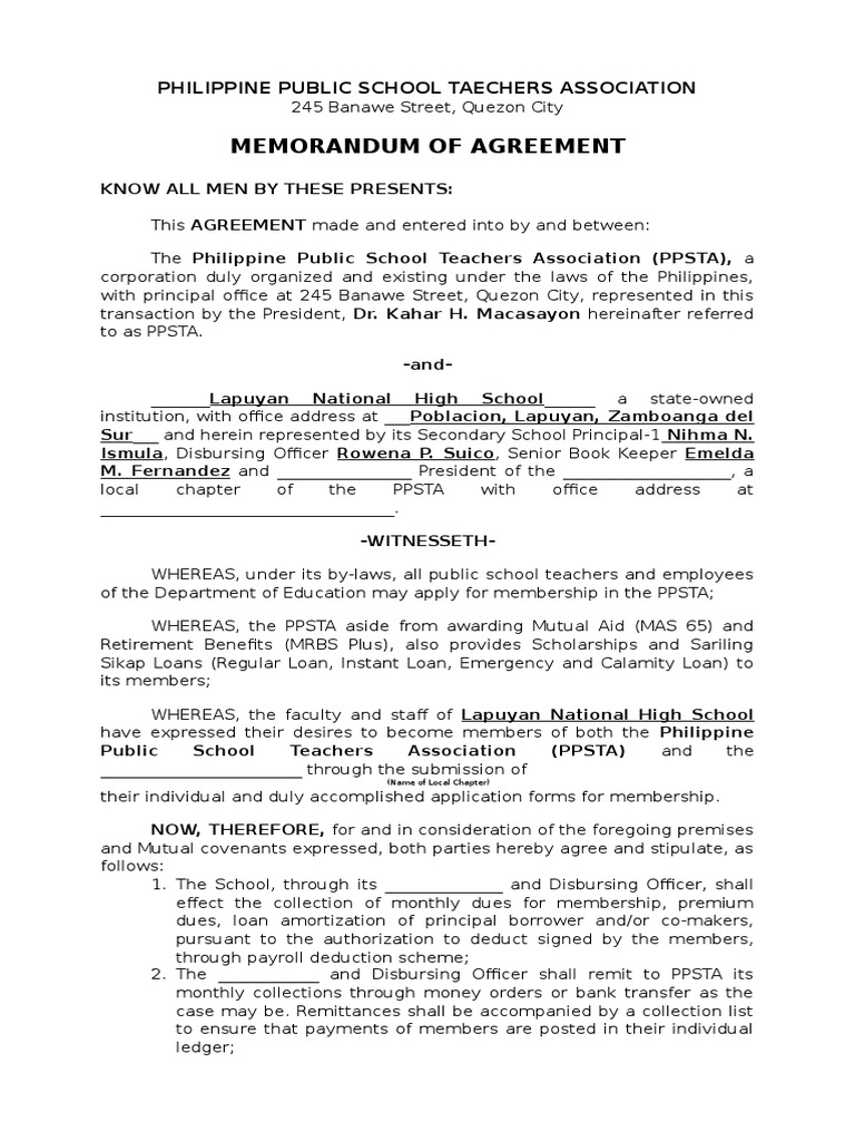 PPSTA Agreement | PDF | Remittance | Government Information