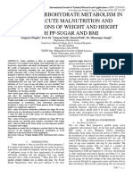 STUDY OF CARBOHYDRATE METABOLISM IN SEVERE ACUTE MALNUTRITION AND CORRELATIONS OF WEIGHT AND HEIGHT WITH PP-SUGAR AND BMI
