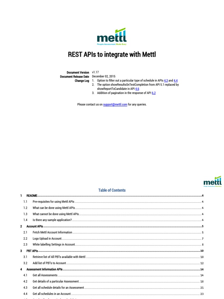 Mettl API Documentation v1.17 | PDF | Parameter (Computer Programming ...