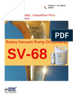 Double Distilled Organic Rotary Vacuum Pump Oil: SV-68